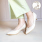 日本製 Launa Lea Rich 5cm Gold Line高跟鞋 (80009) (象牙色 / Ivory)