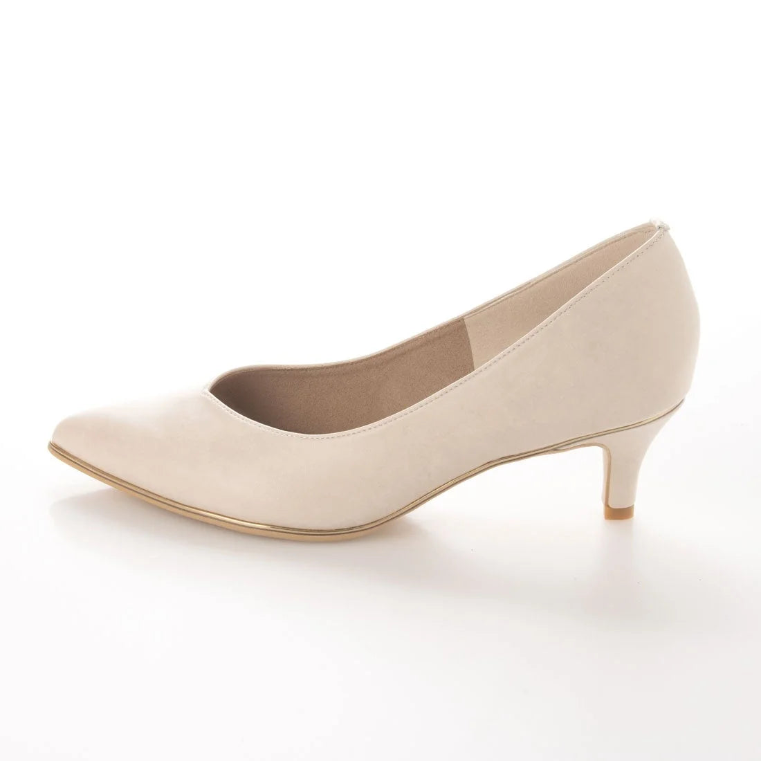 日本製 Launa Lea Rich 5cm Gold Line高跟鞋 (80009) (象牙色 / Ivory)