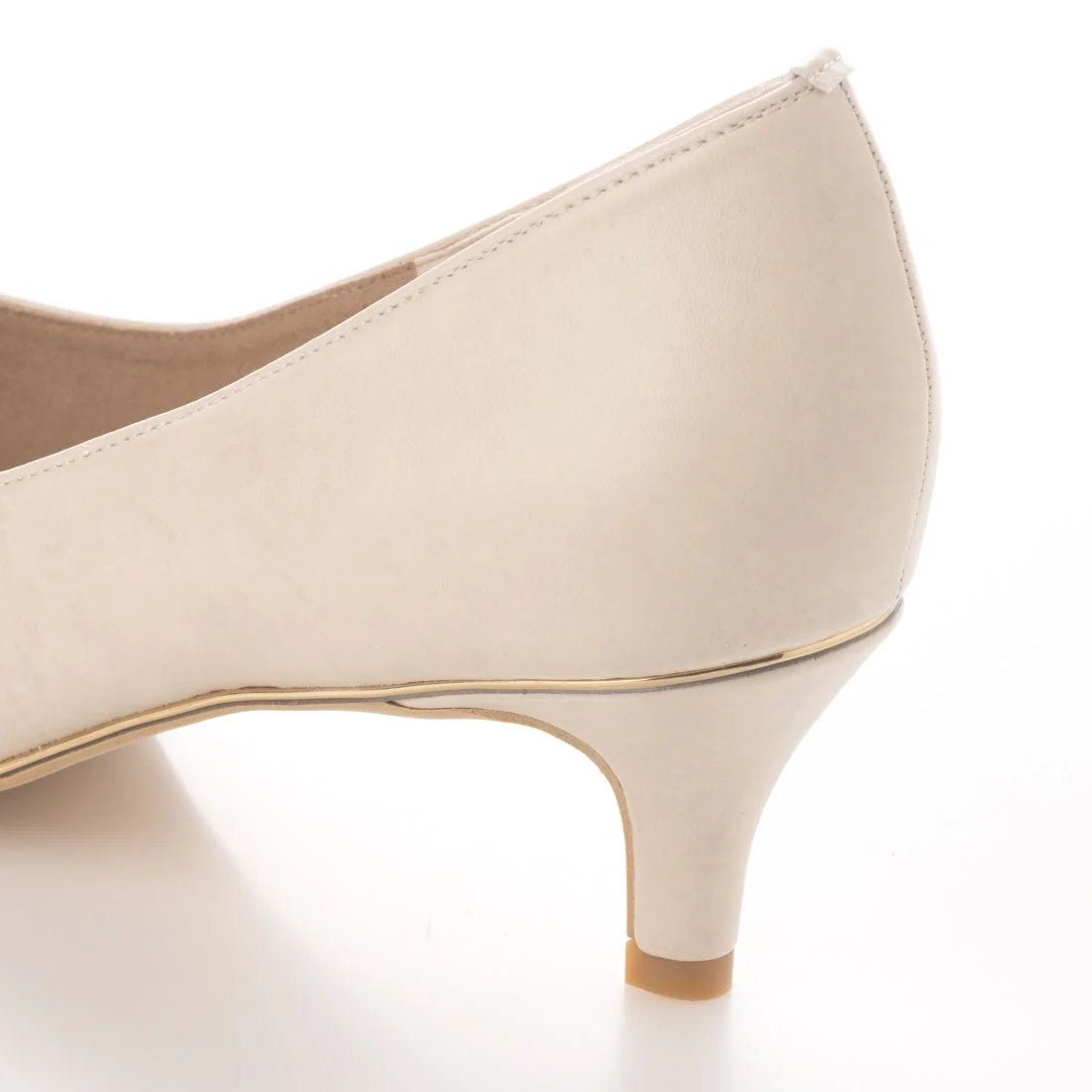 日本製 Launa Lea Rich 5cm Gold Line高跟鞋 (80009) (象牙色 / Ivory)