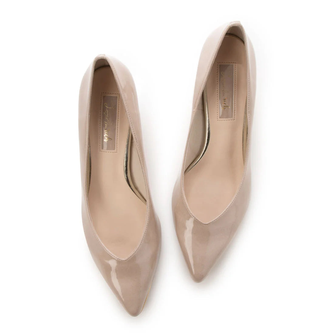 日本製 Launa Lea Rich 5cm Gold Line高跟鞋 (80009) (米灰色 E / Greige E)