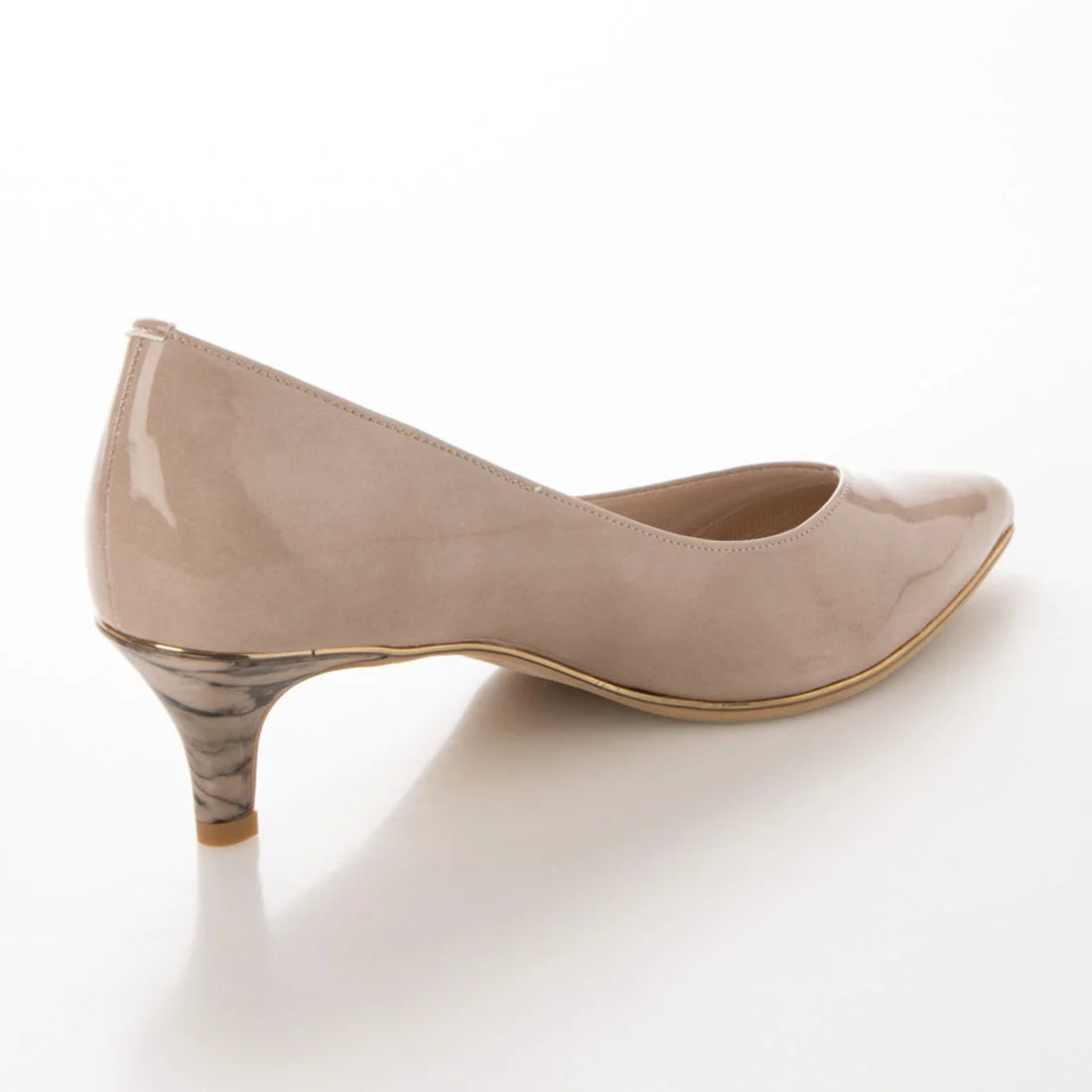 日本製 Launa Lea Rich 5cm Gold Line高跟鞋 (80009) (米灰色 E / Greige E)