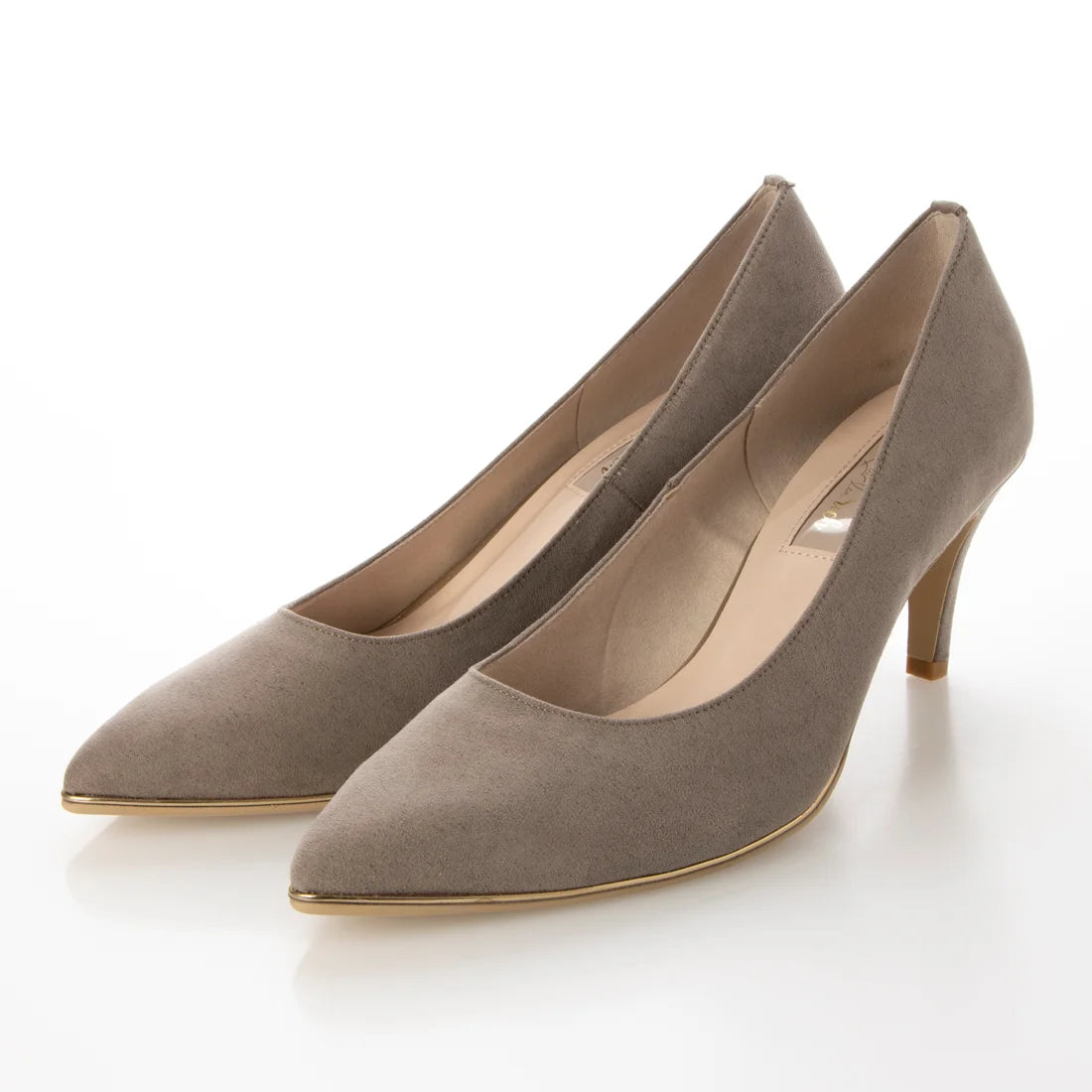 日本製 Launa Lea Rich 7cm Gold Line高跟鞋 (80001D) (米灰色 S / Greige S)