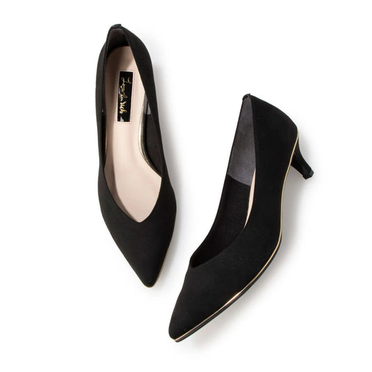 日本製 Launa Lea Rich 5cm Gold Line高跟鞋 (80009) (黑色 S / Black S)