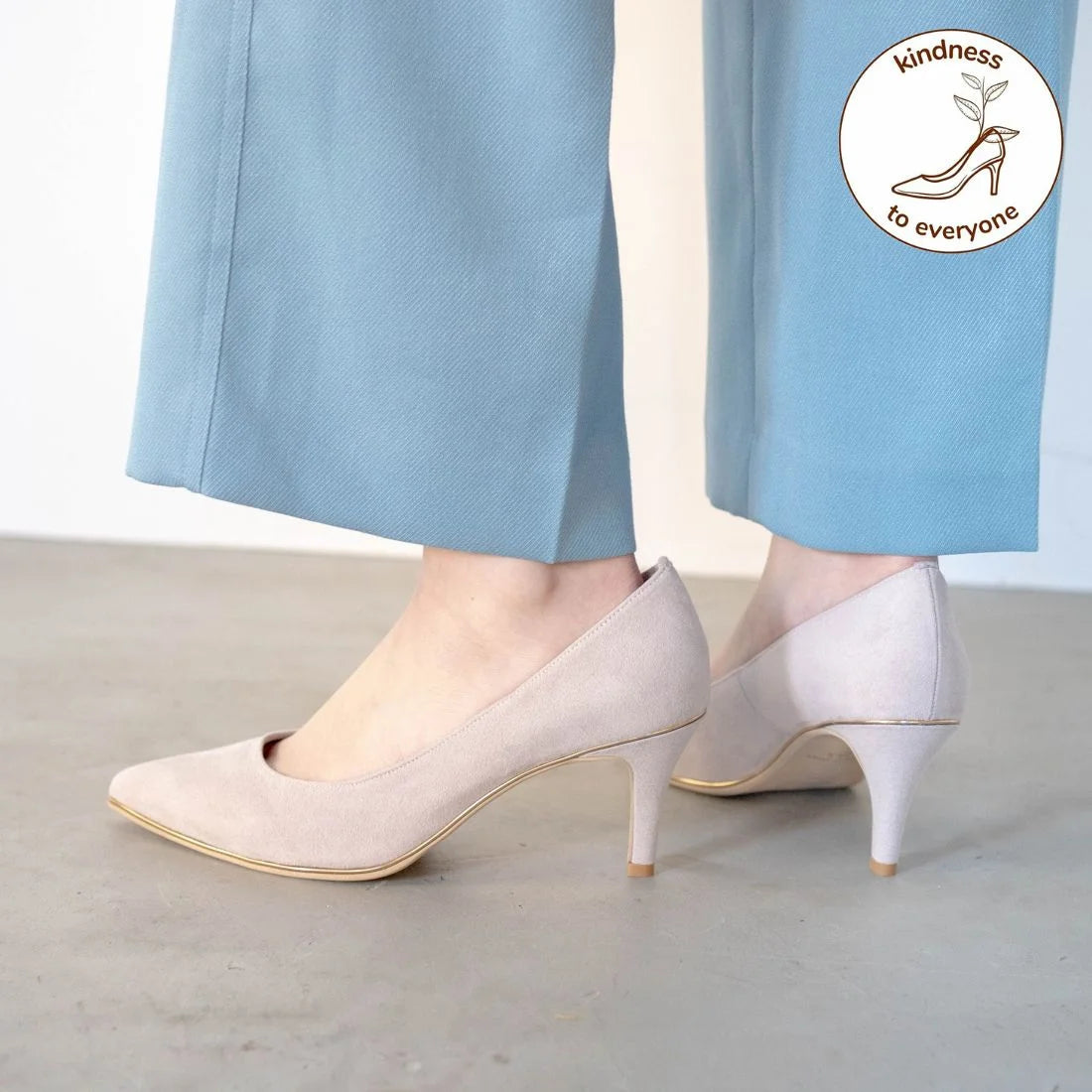 日本製 Launa Lea Rich 7cm Gold Line高跟鞋 (80001D) (L 米色 S / L Beige S)