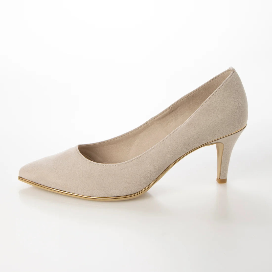日本製 Launa Lea Rich 7cm Gold Line高跟鞋 (80001D) (L 米色 S / L Beige S)