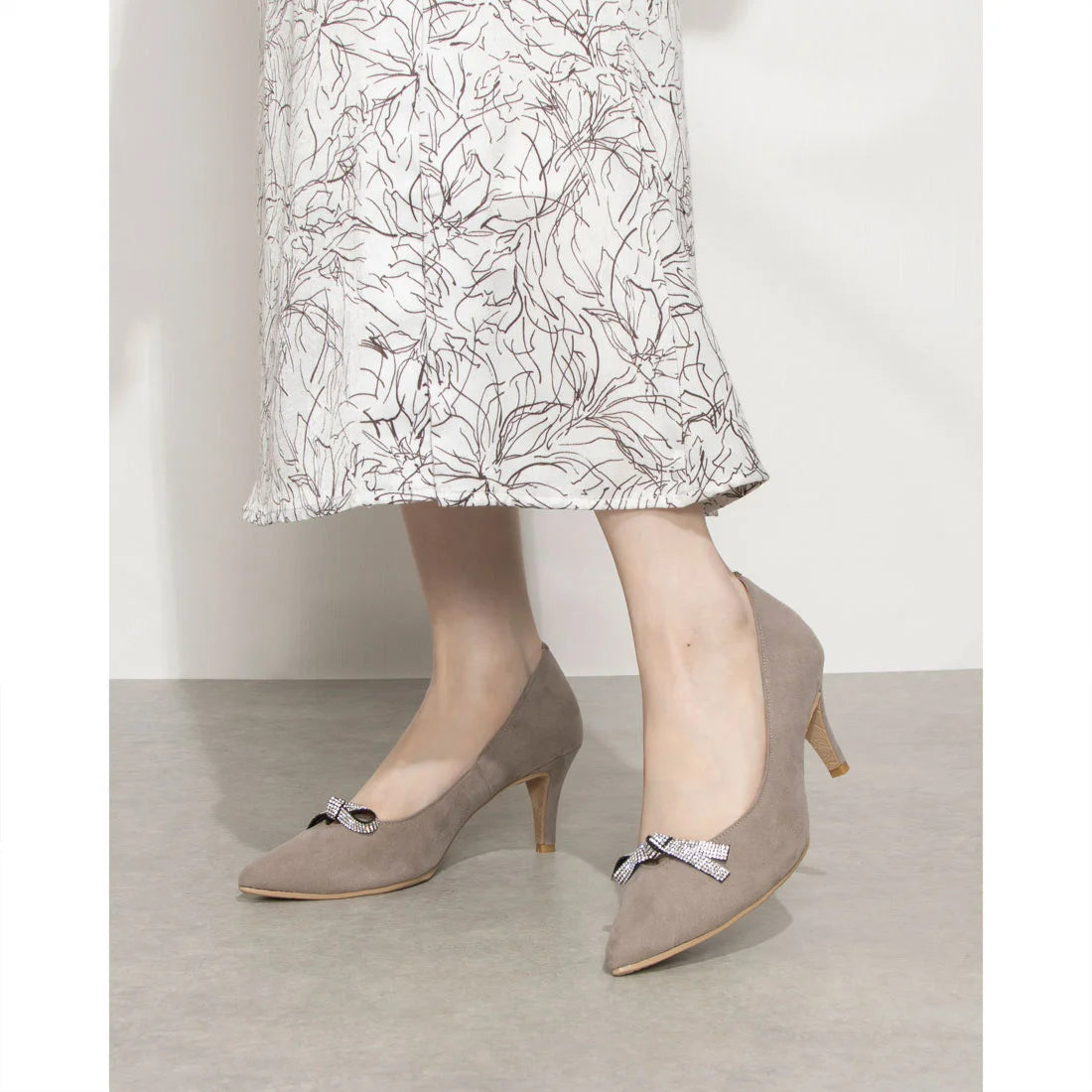 日本製 Launa lea Bijou 絲帶尖頭高跟鞋 (0531) (Mauve S)