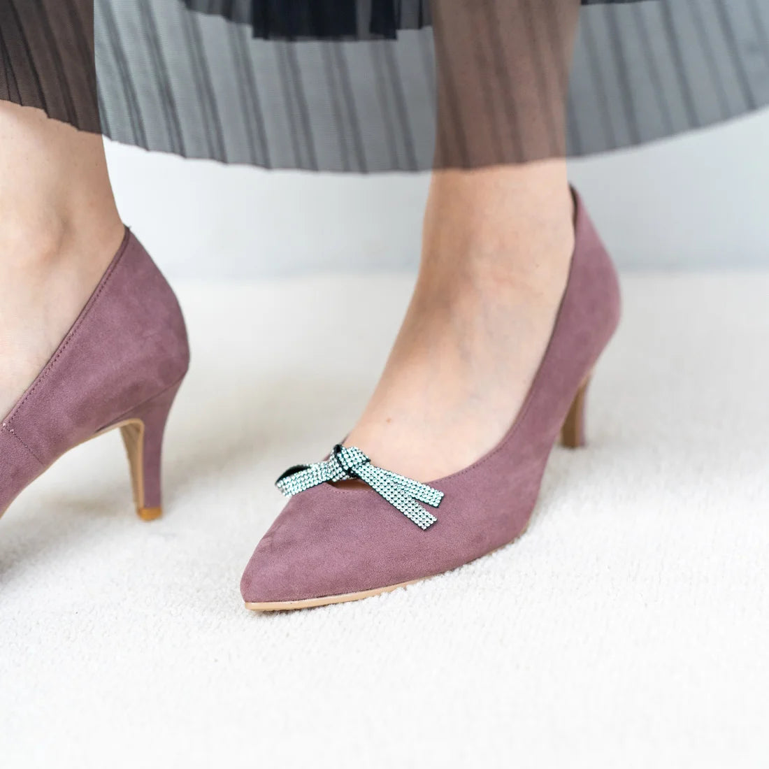 日本製 Launa lea Bijou 絲帶尖頭高跟鞋 (0531) (Mauve S)