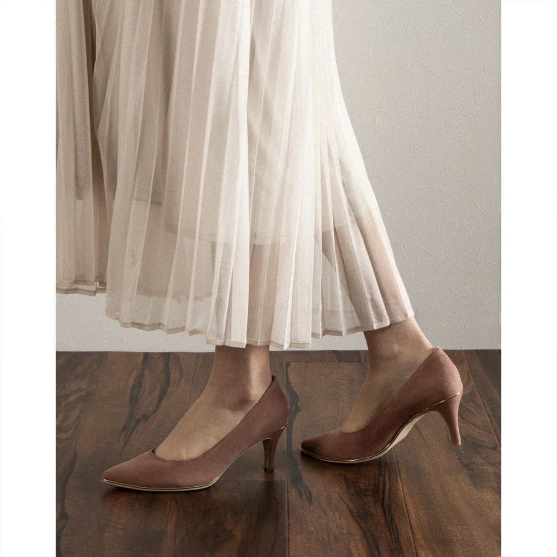 日本製[23AW]Launa lea[7cm/Launa lea rich]金線高跟鞋(80001E)( Blue S)（ブルーS）