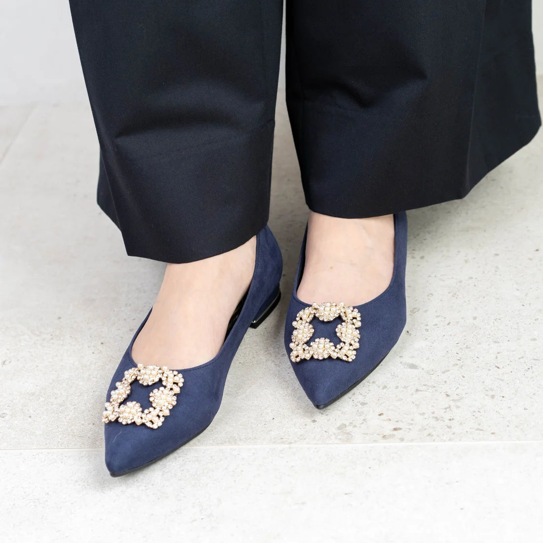 日本製[23AW] Launa lea Bijou 尖頭高跟鞋 (0483) (Blue S)（ブルーS）