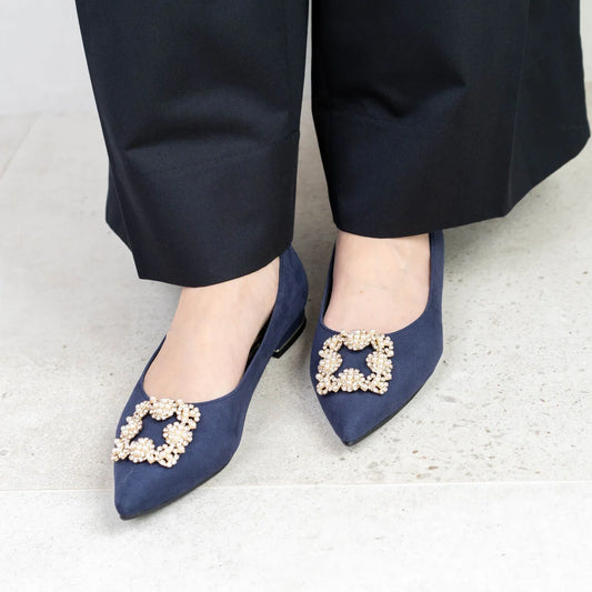 日本製[23AW] Launa lea Bijou 尖頭高跟鞋 (0483) (Blue S)（ブルーS）