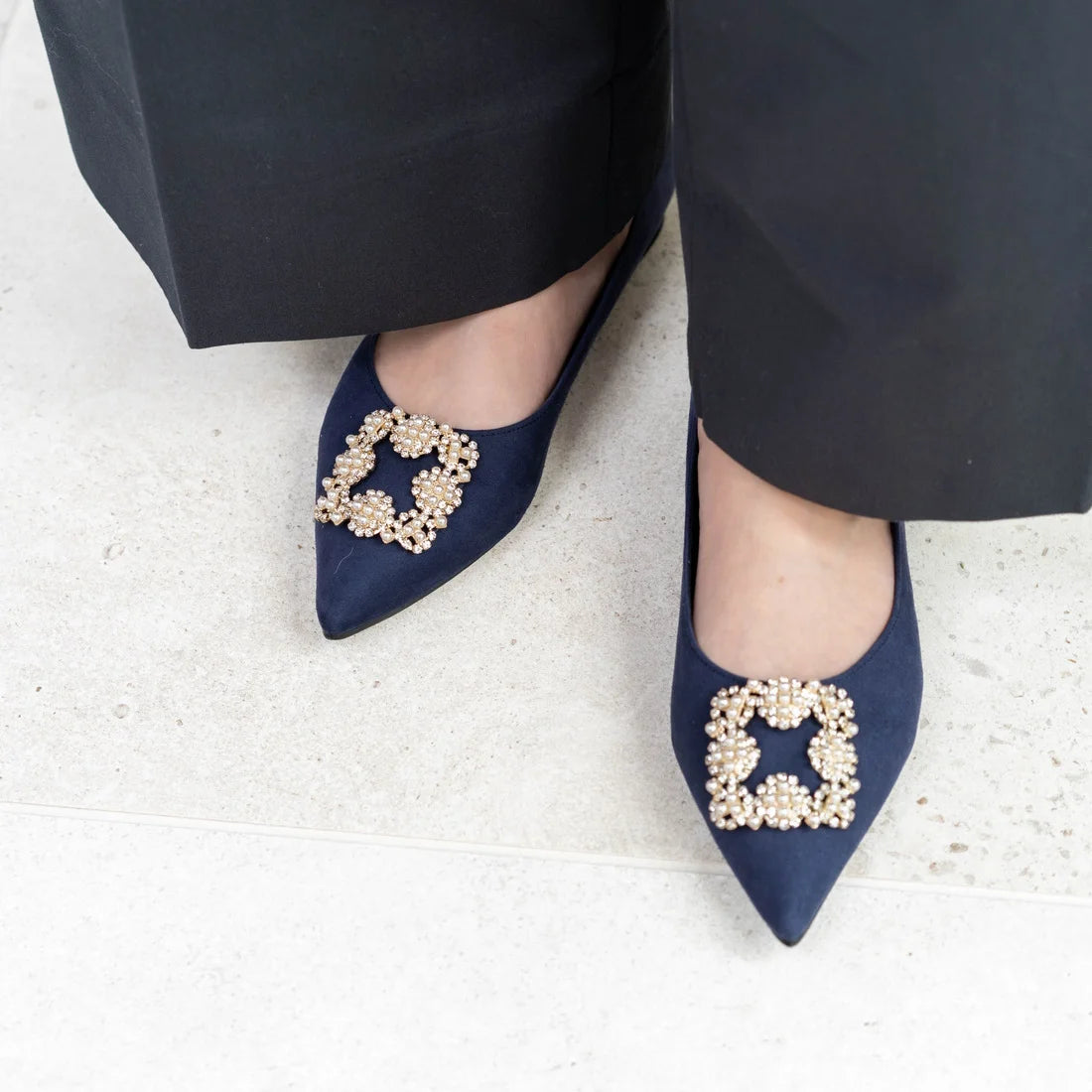 日本製[23AW] Launa lea Bijou 尖頭高跟鞋 (0483) (Blue S)（ブルーS）