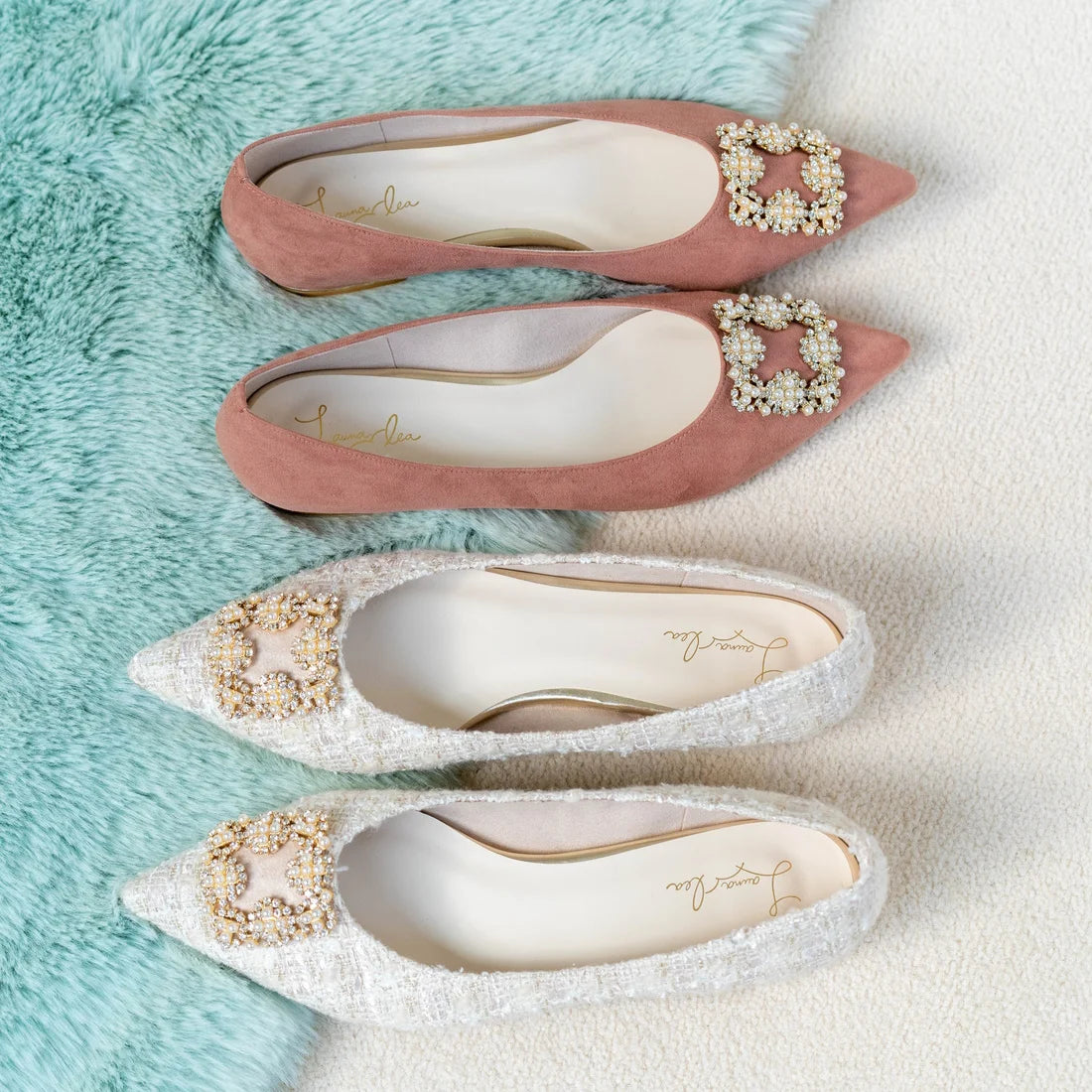 日本製[23AW] Launa lea Bijou 尖頭高跟鞋 (0483)（Ivory Z/C）（アイボリーZ/C）