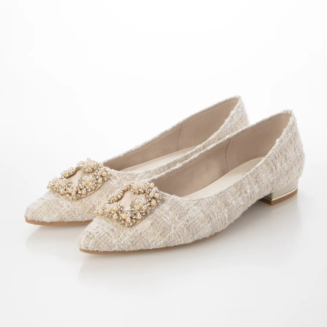 日本製[23AW] Launa lea Bijou 尖頭高跟鞋 (0483)（Ivory Z/C）（アイボリーZ/C）