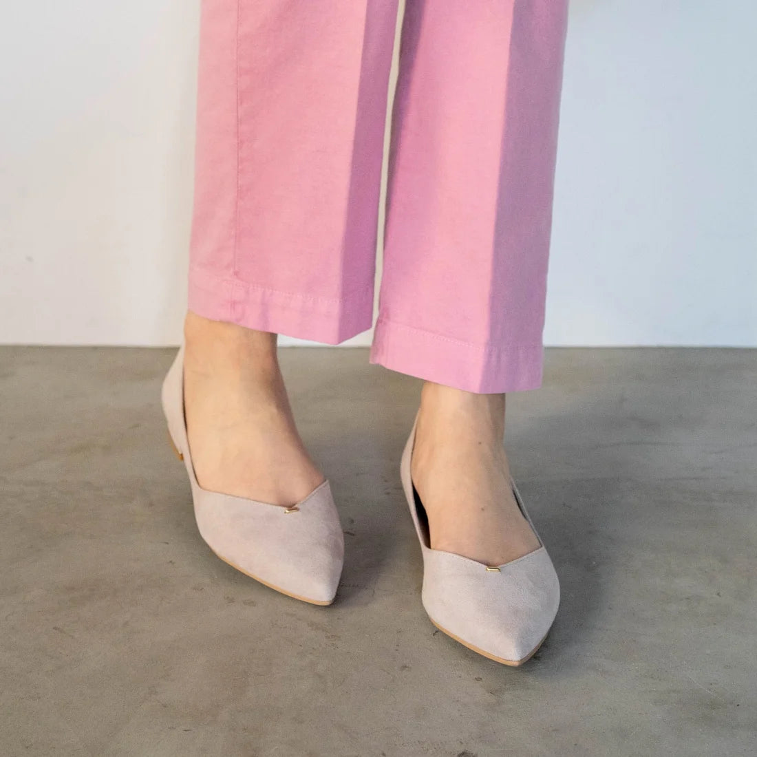 日本製 [23AW] Launa lea 側切平跟高跟鞋 (0492) (Pink beige S)