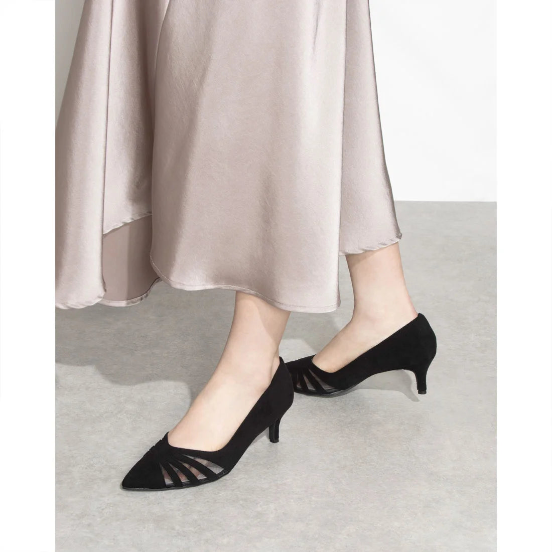 日本製[23AW] Launa lea 透視設計尖頭高跟鞋 (0527) (Black S)（ブラックS）