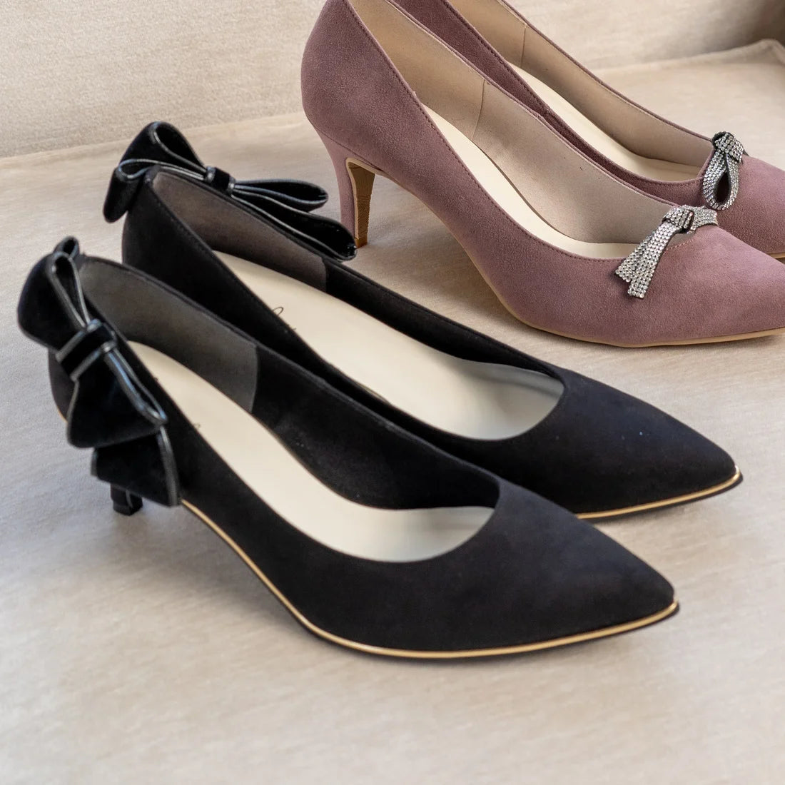 日本製[23AW] Launa lea Back 絲帶尖頭高跟鞋 (0532) (Black S)