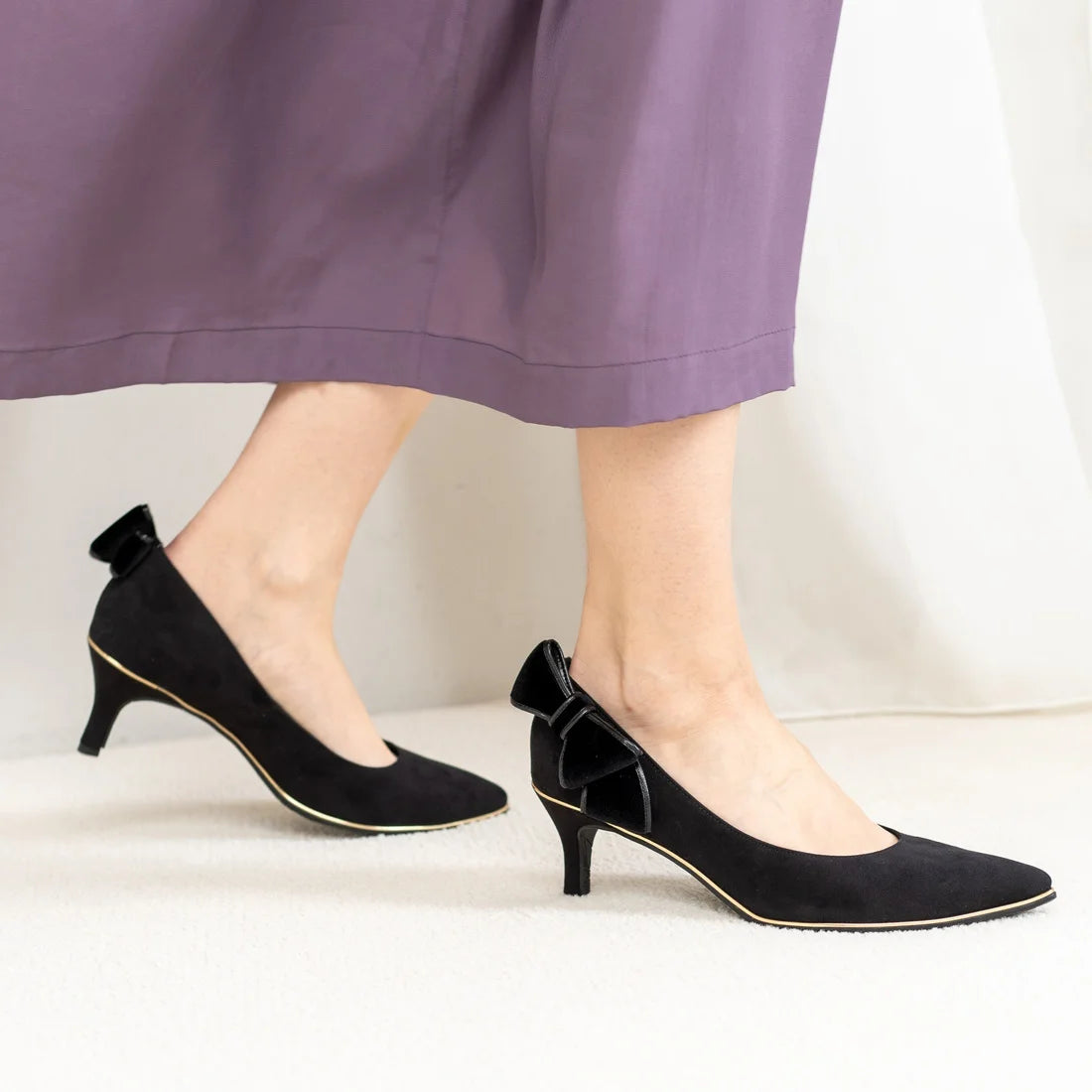 日本製[23AW] Launa lea Back 絲帶尖頭高跟鞋 (0532) (Black S)