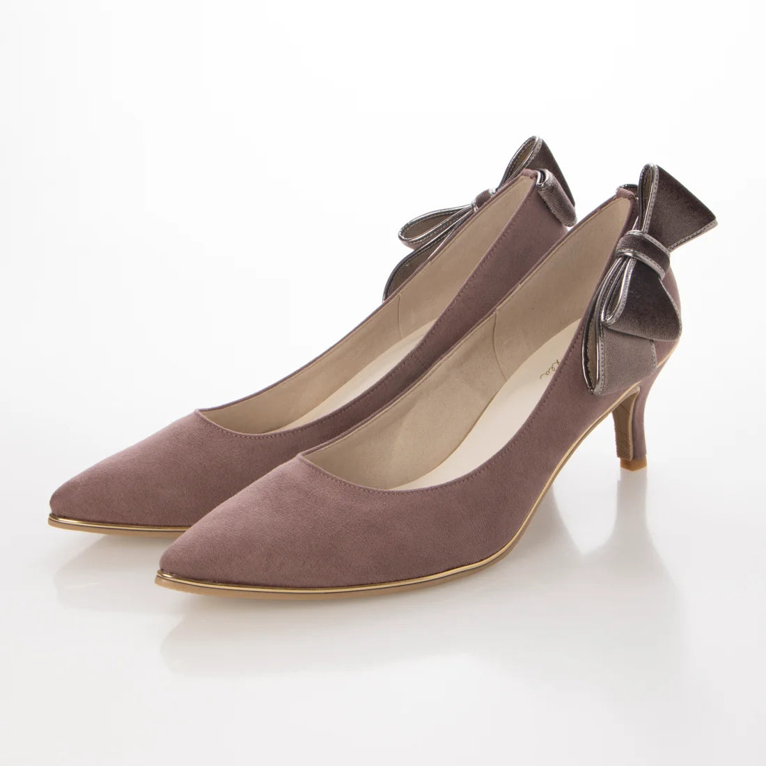 日本製 [23AW] Launa lea Back 絲帶尖頭高跟鞋 (0532) (Mauve S)