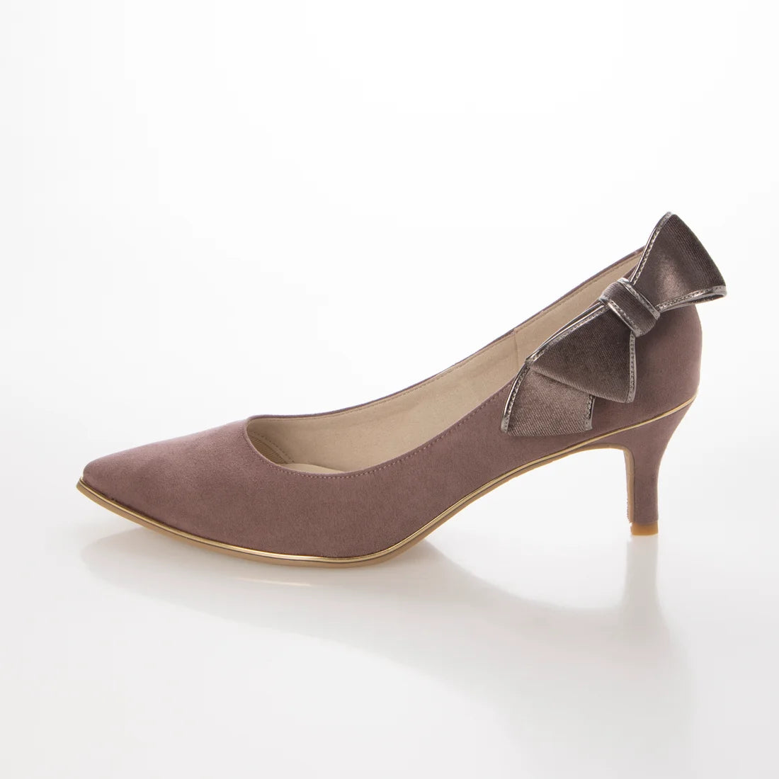 日本製 [23AW] Launa lea Back 絲帶尖頭高跟鞋 (0532) (Mauve S)