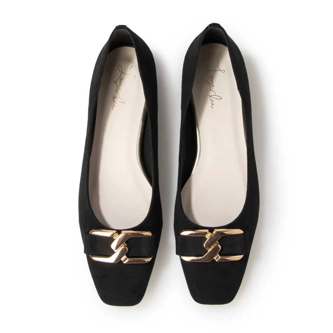 日本製 [23AW] Launa lea 金扣平跟高跟鞋 (0530) (Black S)