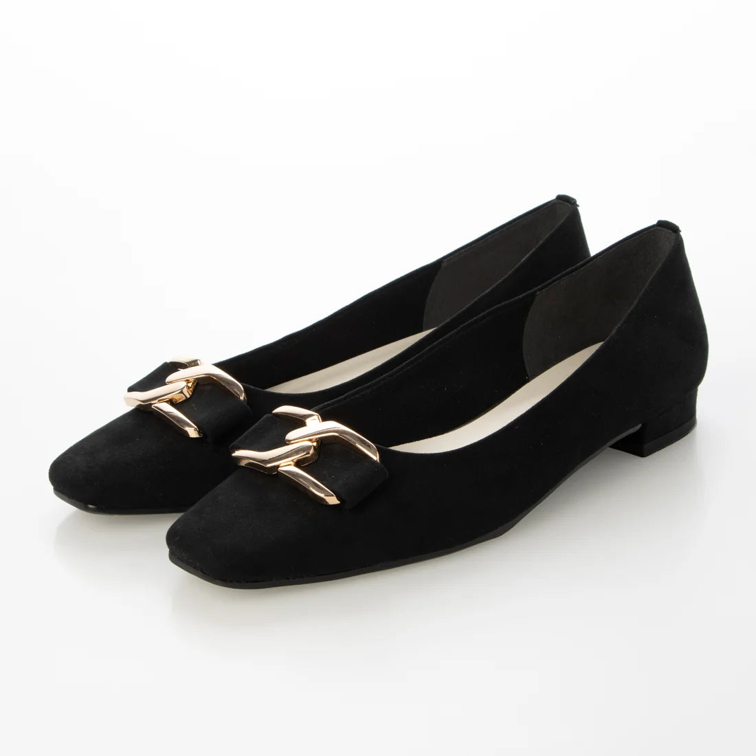日本製 [23AW] Launa lea 金扣平跟高跟鞋 (0530) (Black S)