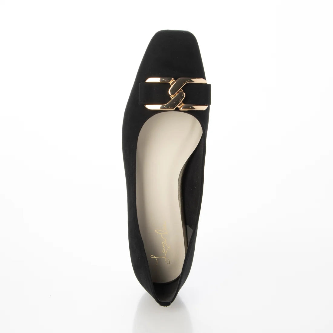 日本製 [23AW] Launa lea 金扣平跟高跟鞋 (0530) (Black S)