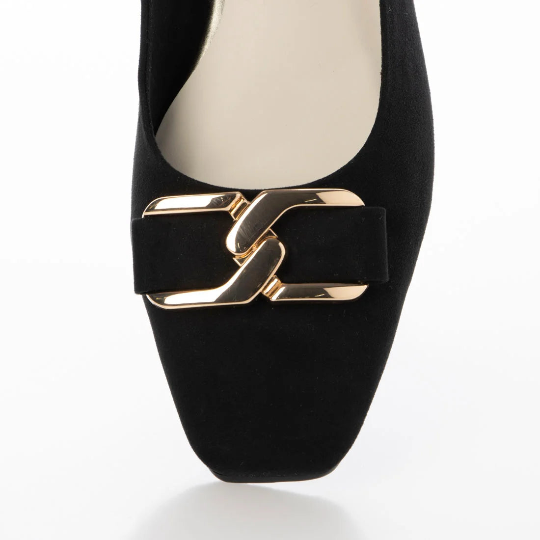 日本製 [23AW] Launa lea 金扣平跟高跟鞋 (0530) (Black S)