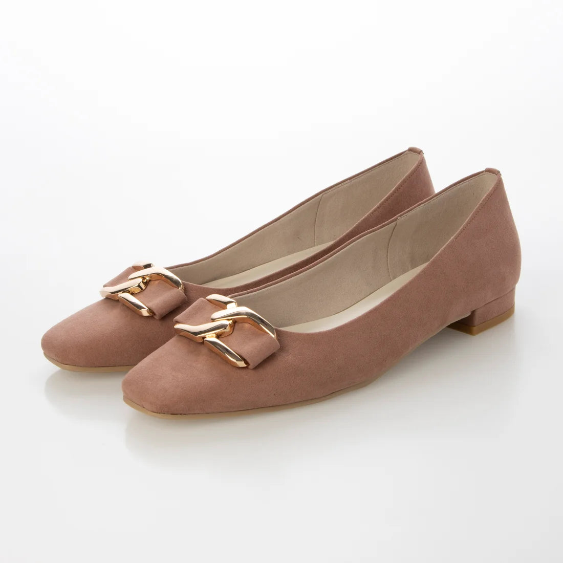 日本製 [23AW] Launa lea 金扣平底高跟鞋 (0530)(PK beige S)