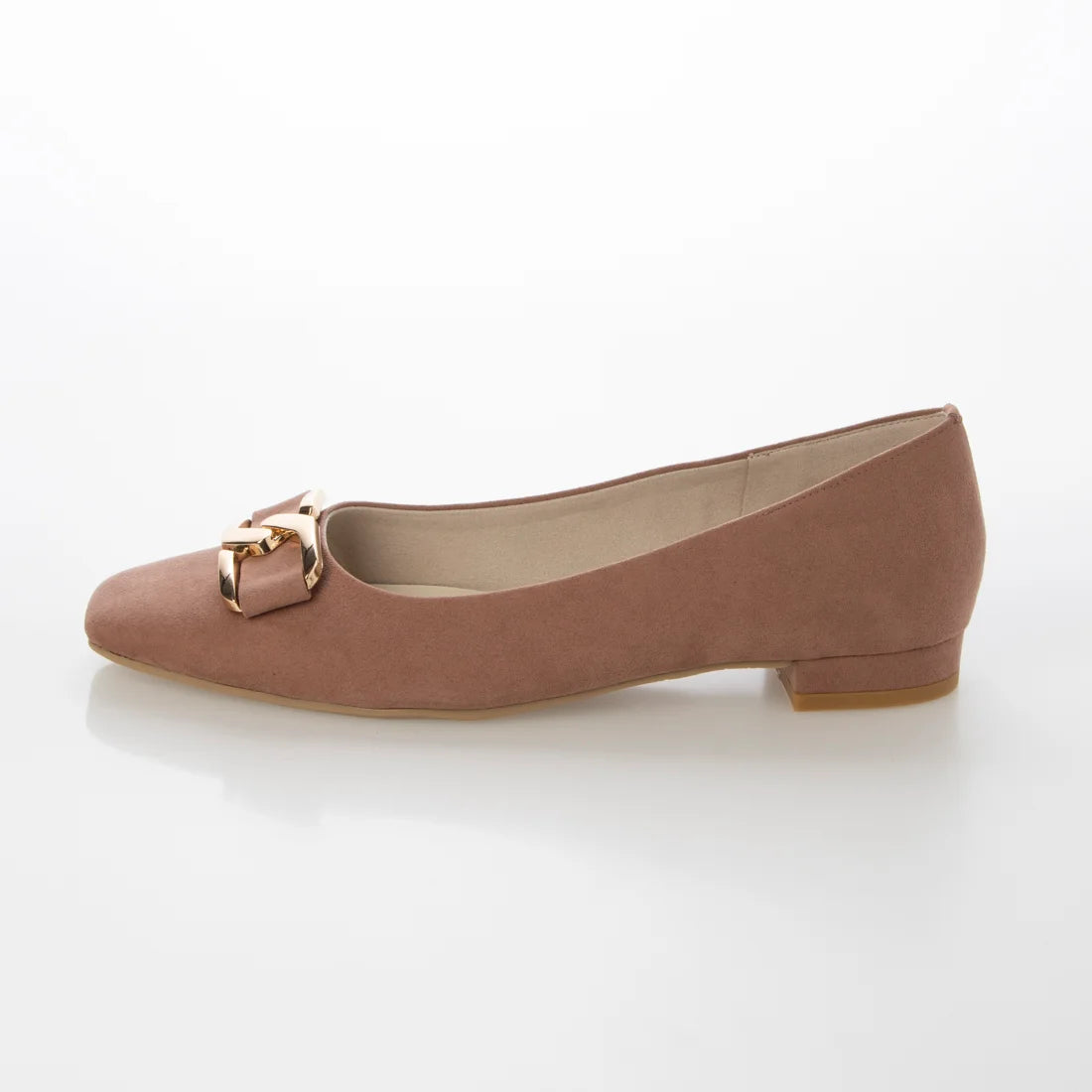 日本製 [23AW] Launa lea 金扣平底高跟鞋 (0530)(PK beige S)