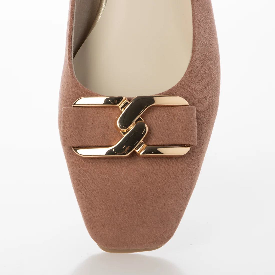 日本製 [23AW] Launa lea 金扣平底高跟鞋 (0530)(PK beige S)