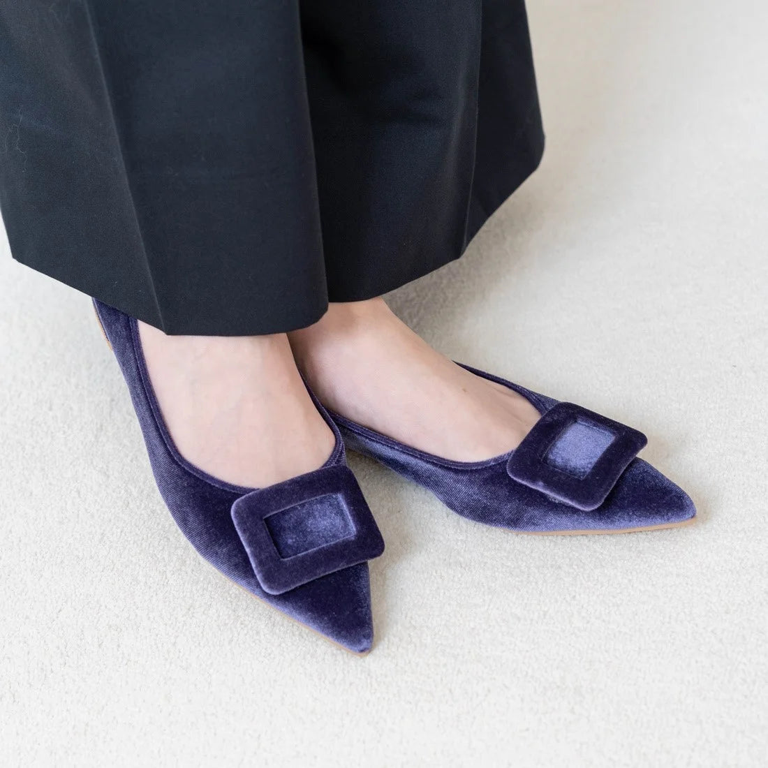 日本製[23AW] Launa lea 帶扣尖頭高跟鞋 (0459A) (Purple Z)（パープルZ）