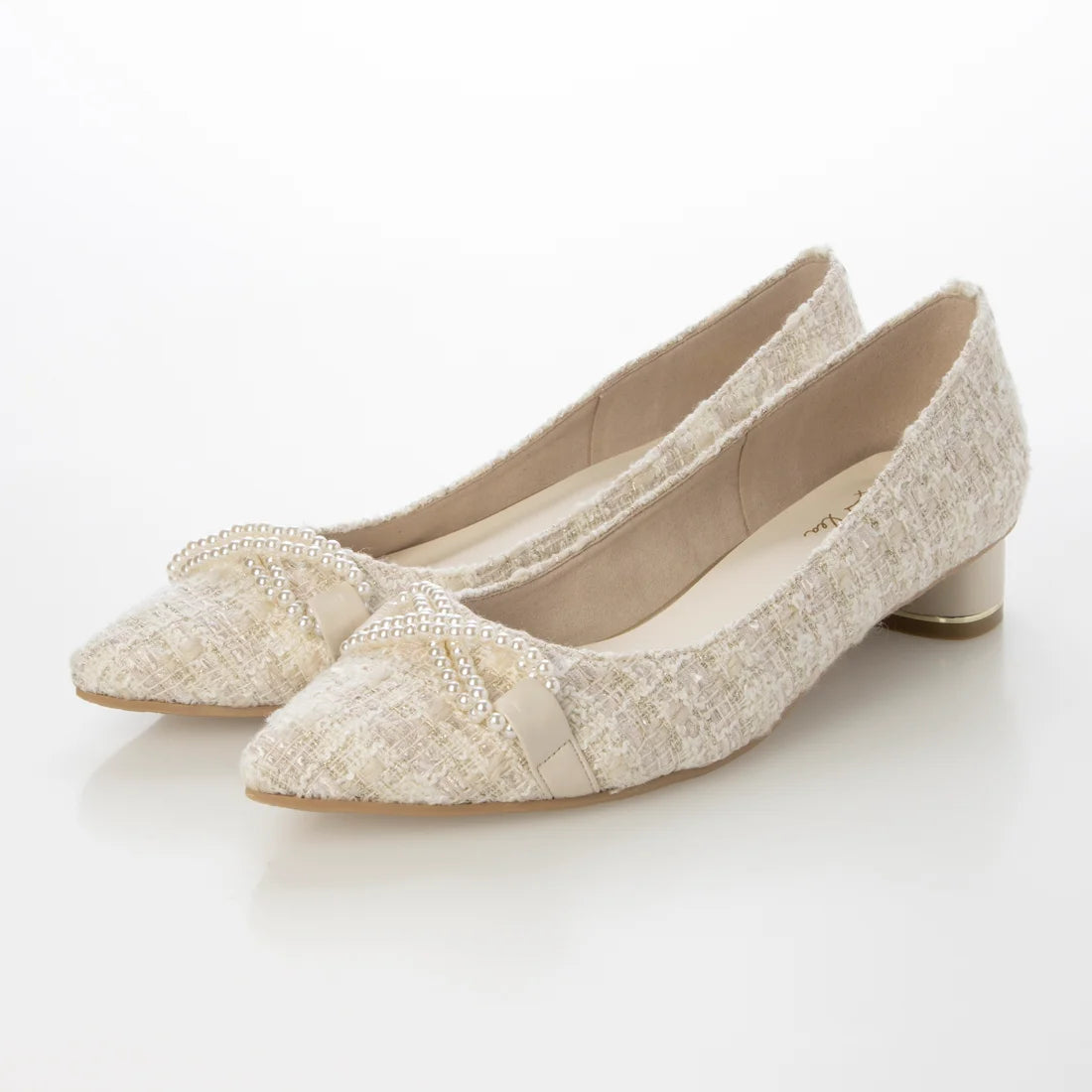 日本製 [23AW] Launa lea Bijou 絲帶尖頭高跟鞋 (0529)(Ivory Z/C)