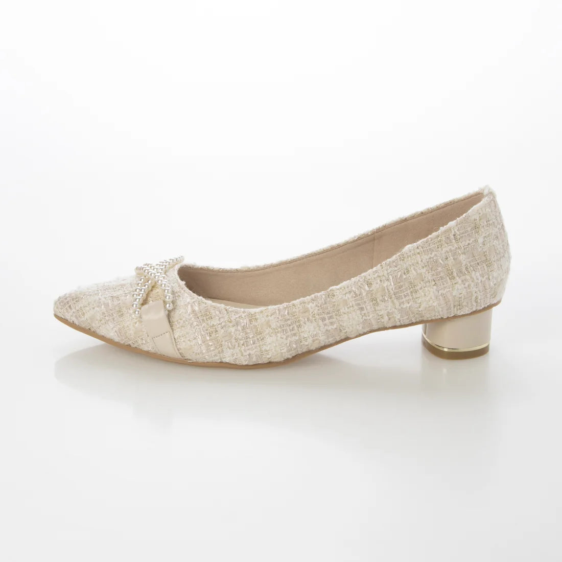日本製 [23AW] Launa lea Bijou 絲帶尖頭高跟鞋 (0529)(Ivory Z/C)