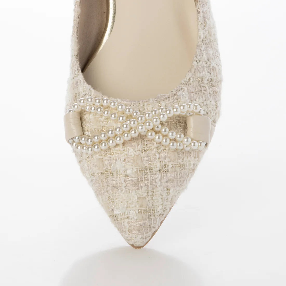 日本製 [23AW] Launa lea Bijou 絲帶尖頭高跟鞋 (0529)(Ivory Z/C)
