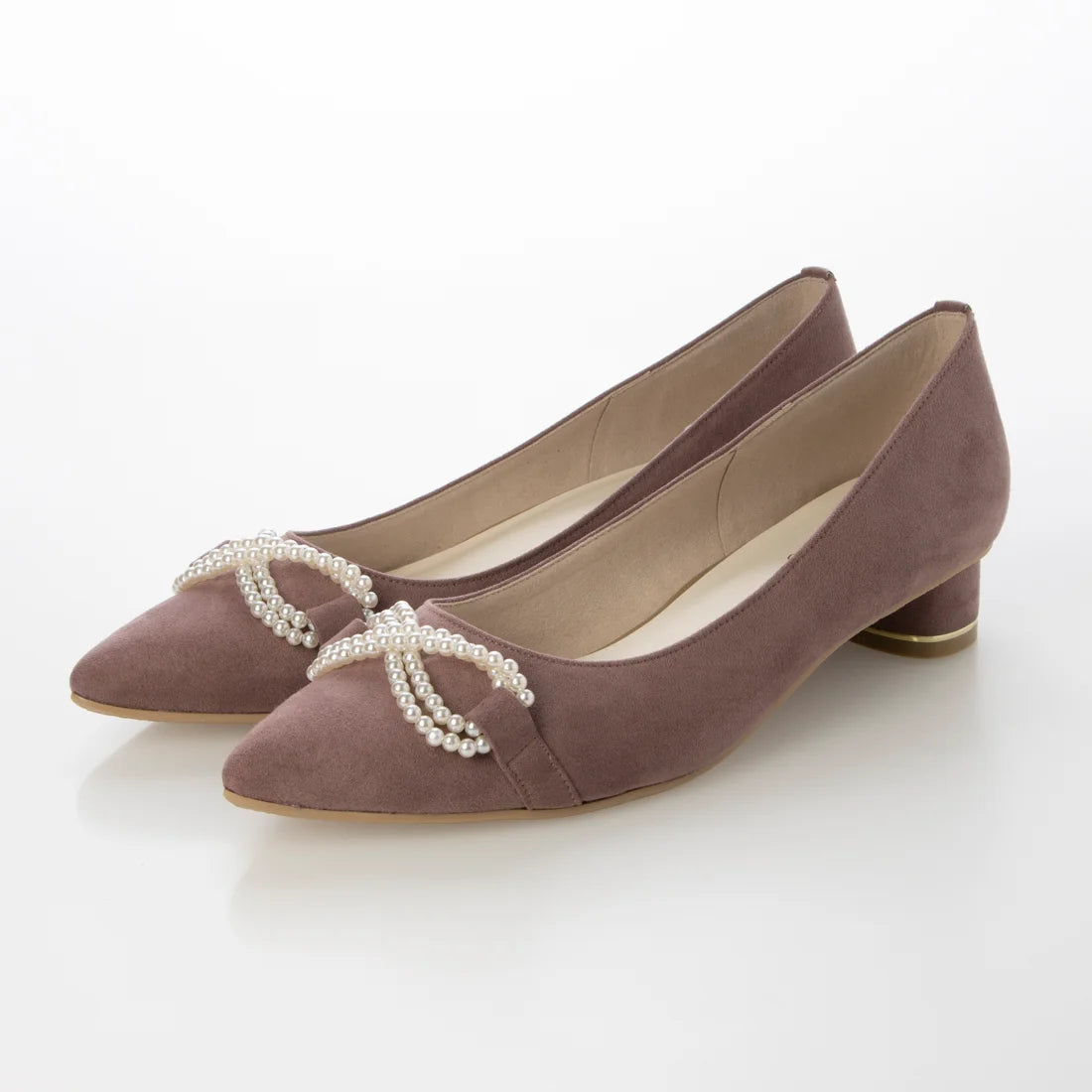 日本製 [23AW] Launa lea Bijou 絲帶尖頭高跟鞋 (0529) (Mauve S)