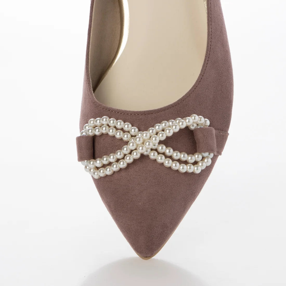 日本製 [23AW] Launa lea Bijou 絲帶尖頭高跟鞋 (0529) (Mauve S)