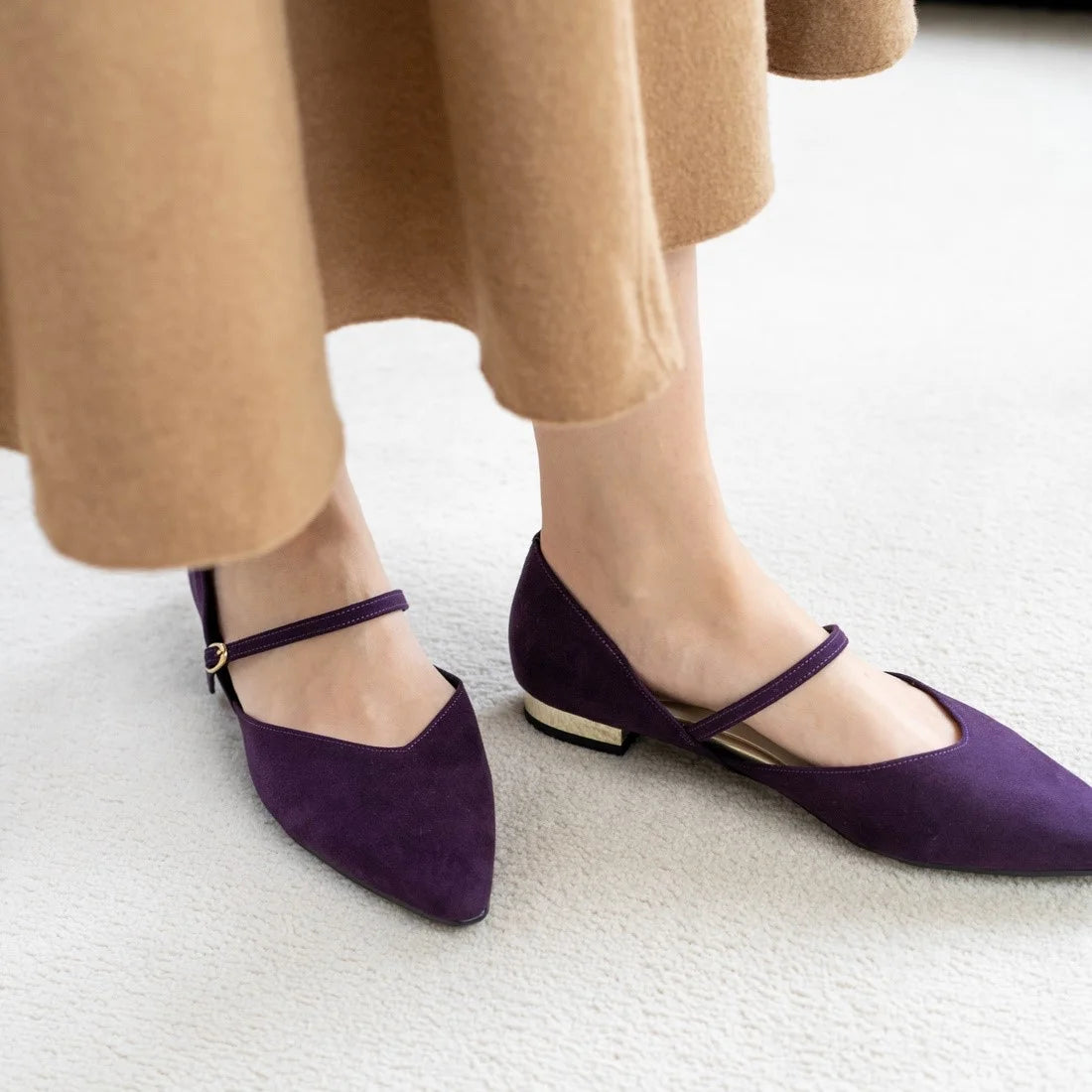 日本製[23AW] Launa lea 側切瑪麗珍鞋 (0528) ( Purple S)（パープルS）