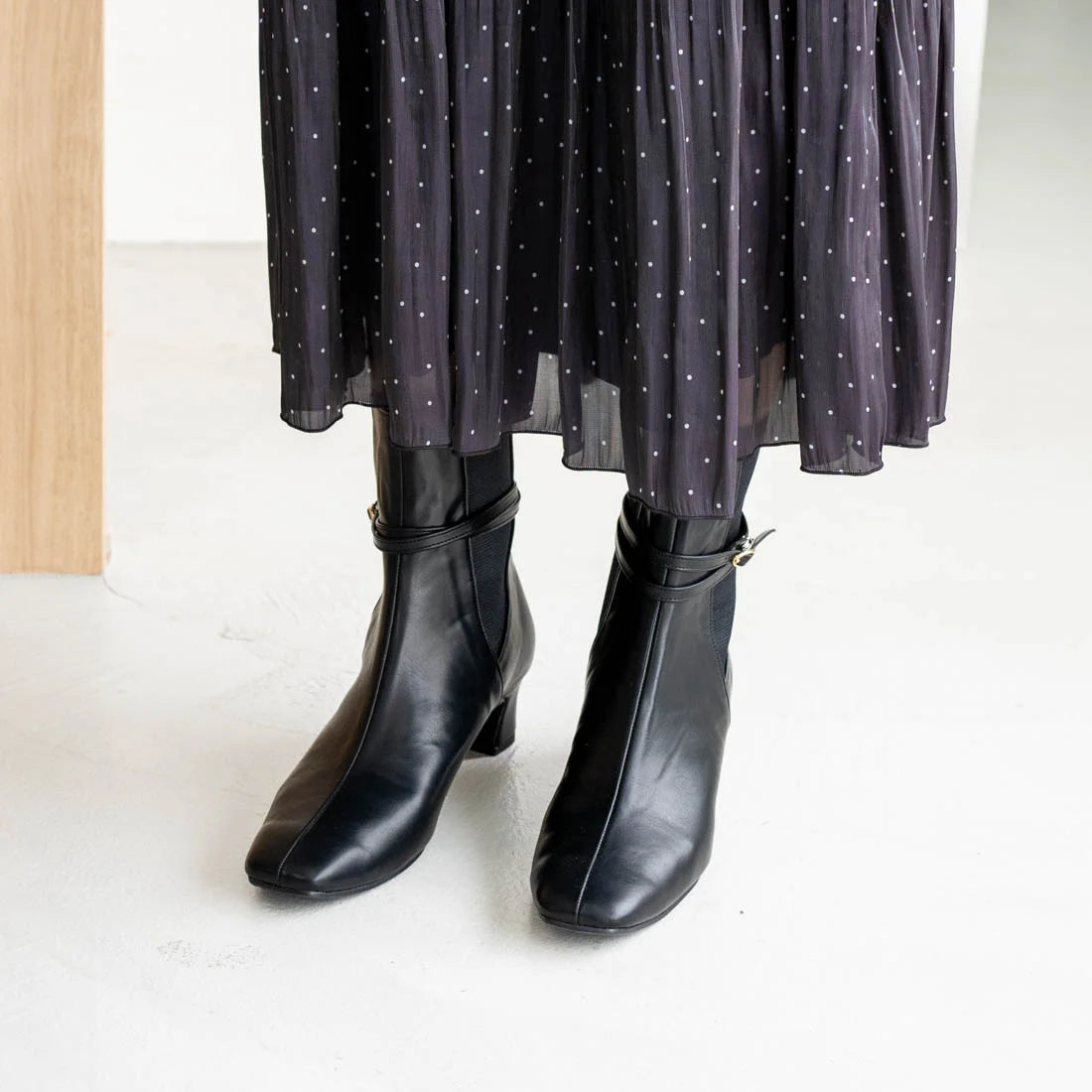 日本製Launa lea 2way細帶方頭短靴(0547)(Black)