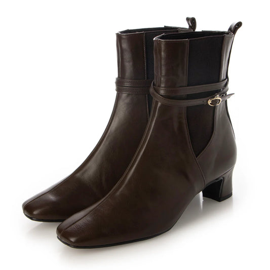 日本製 Launa lea 2way 薄帶方頭短靴 (0547) (Brown)