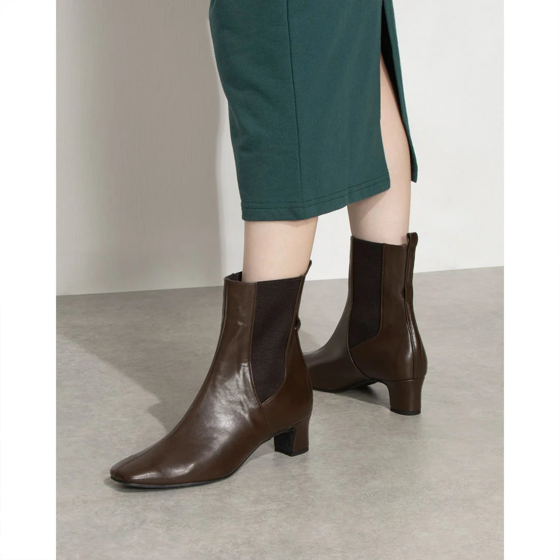 日本製 Launa lea 2way 薄帶方頭短靴 (0547) (Brown)