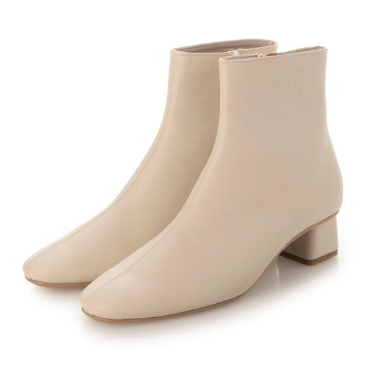 日本製Launa lea方頭短靴(0549)(Ivory)