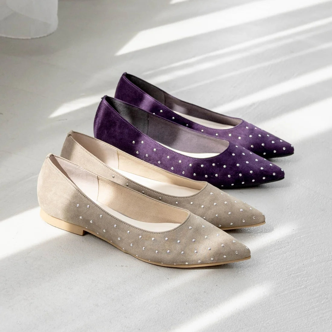 日本製[23AW]Launa lea 鉚釘尖頭高跟鞋 (0538)(Purple S)（パープルS）