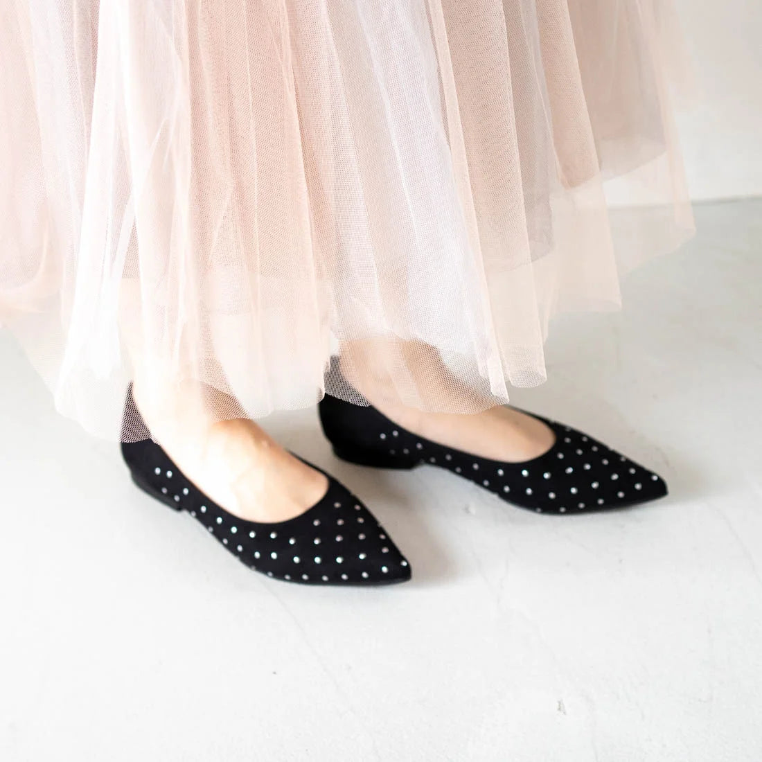 日本製[23AW]Launa lea 鉚釘尖頭高跟鞋 (0538)(Black S)（ブラックS）