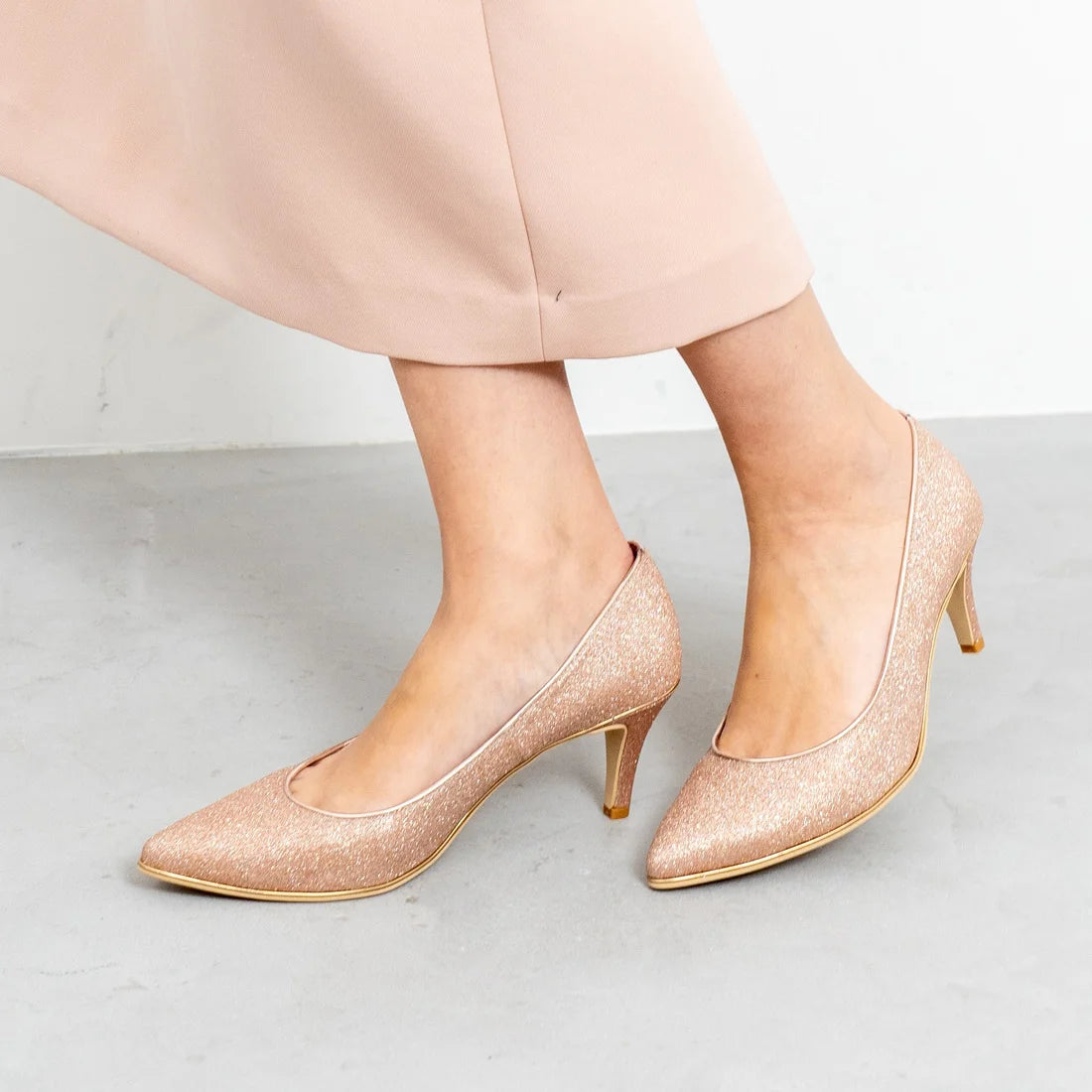 日本製 Launa Lea Rich 7cm Gold Line高跟鞋 (80001E) (白金色 Z / Platinum Z)