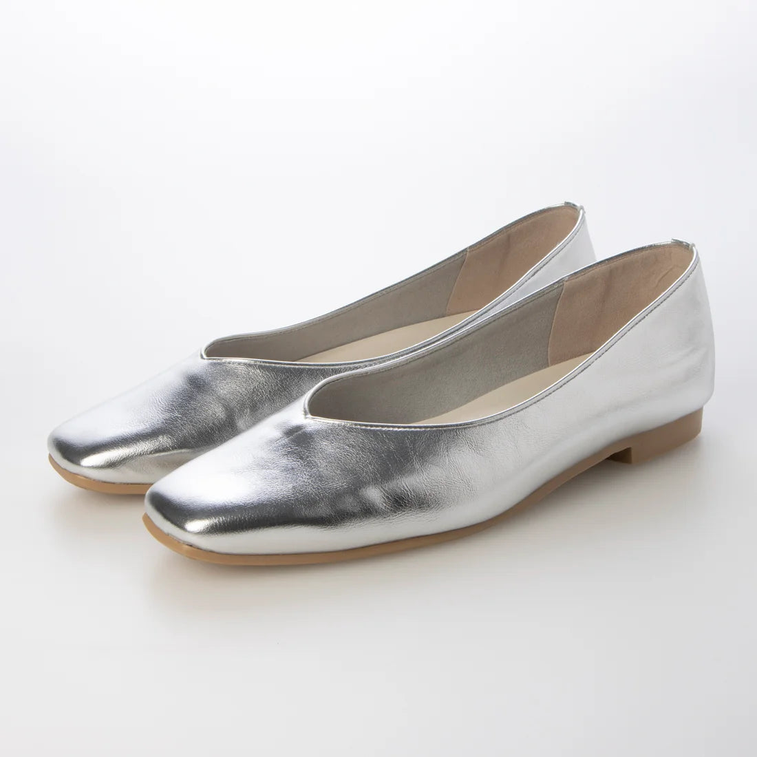日本製 Launa Lea 方頭平底鞋 (0558) (銀色 / Silver)