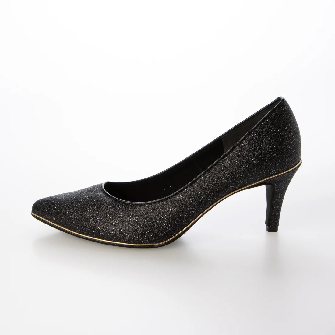 日本製 Launa Lea Rich 7cm Gold Line高跟鞋 (80001E) (黑色 Z/C / Black Z/C)