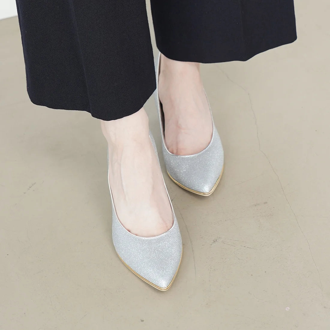 日本製 Launa Lea Rich 7cm Gold Line高跟鞋 (80001E) (銀色 Z/C / Silver Z/C)