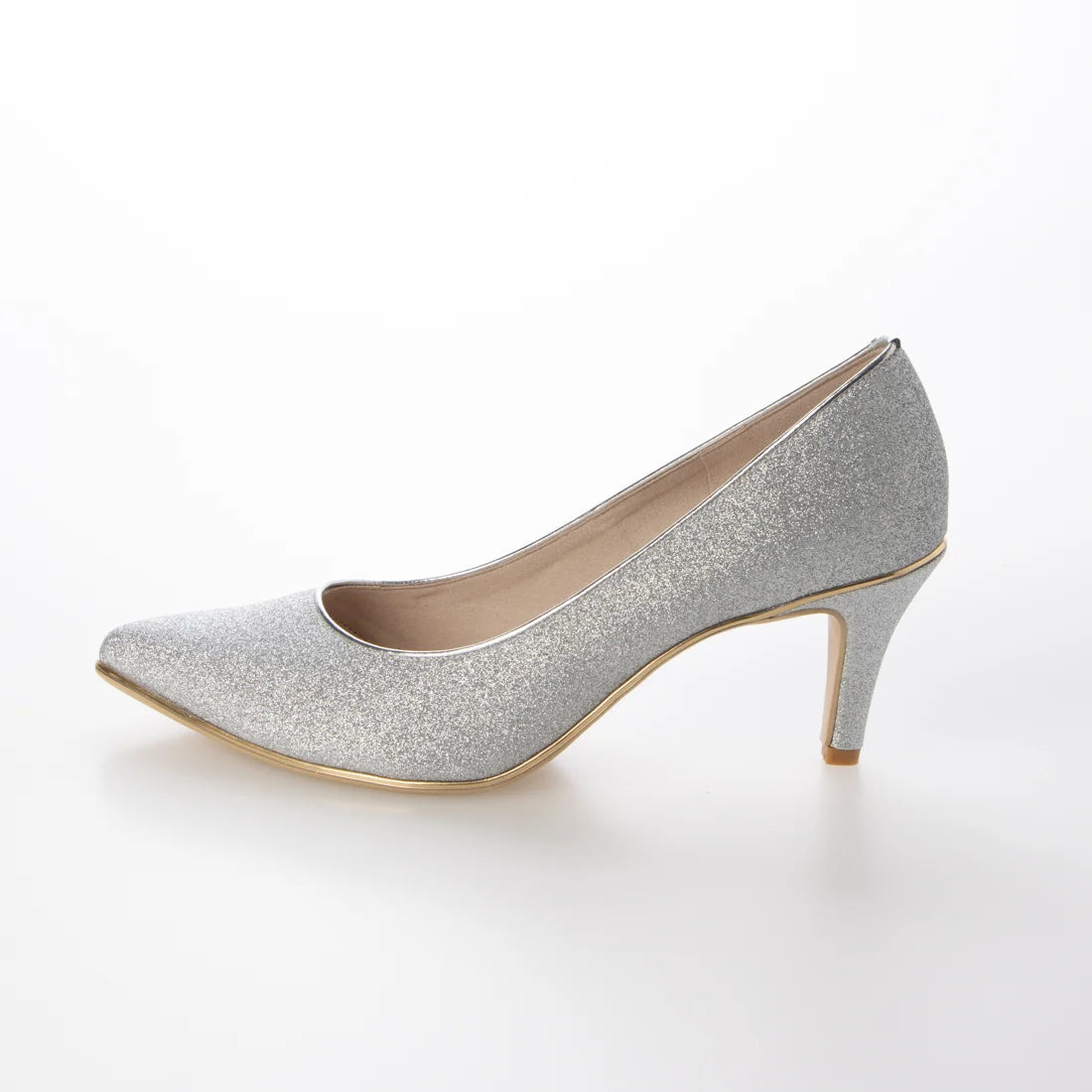 日本製 Launa Lea Rich 7cm Gold Line高跟鞋 (80001E) (銀色 Z/C / Silver Z/C)