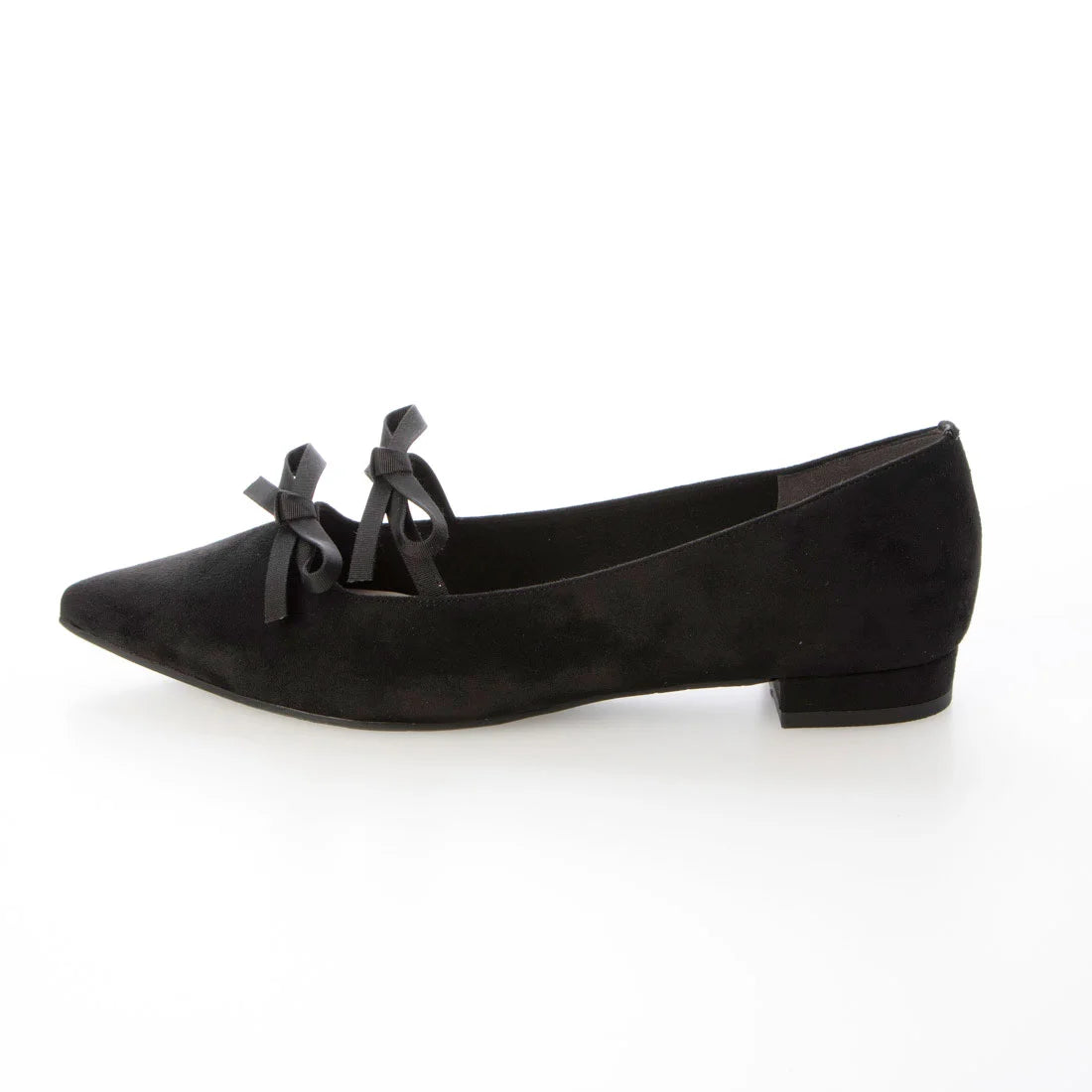 日本製 Launa Lea 雙絲帶尖頭平底鞋 (0572) (黑色 S / Black S)