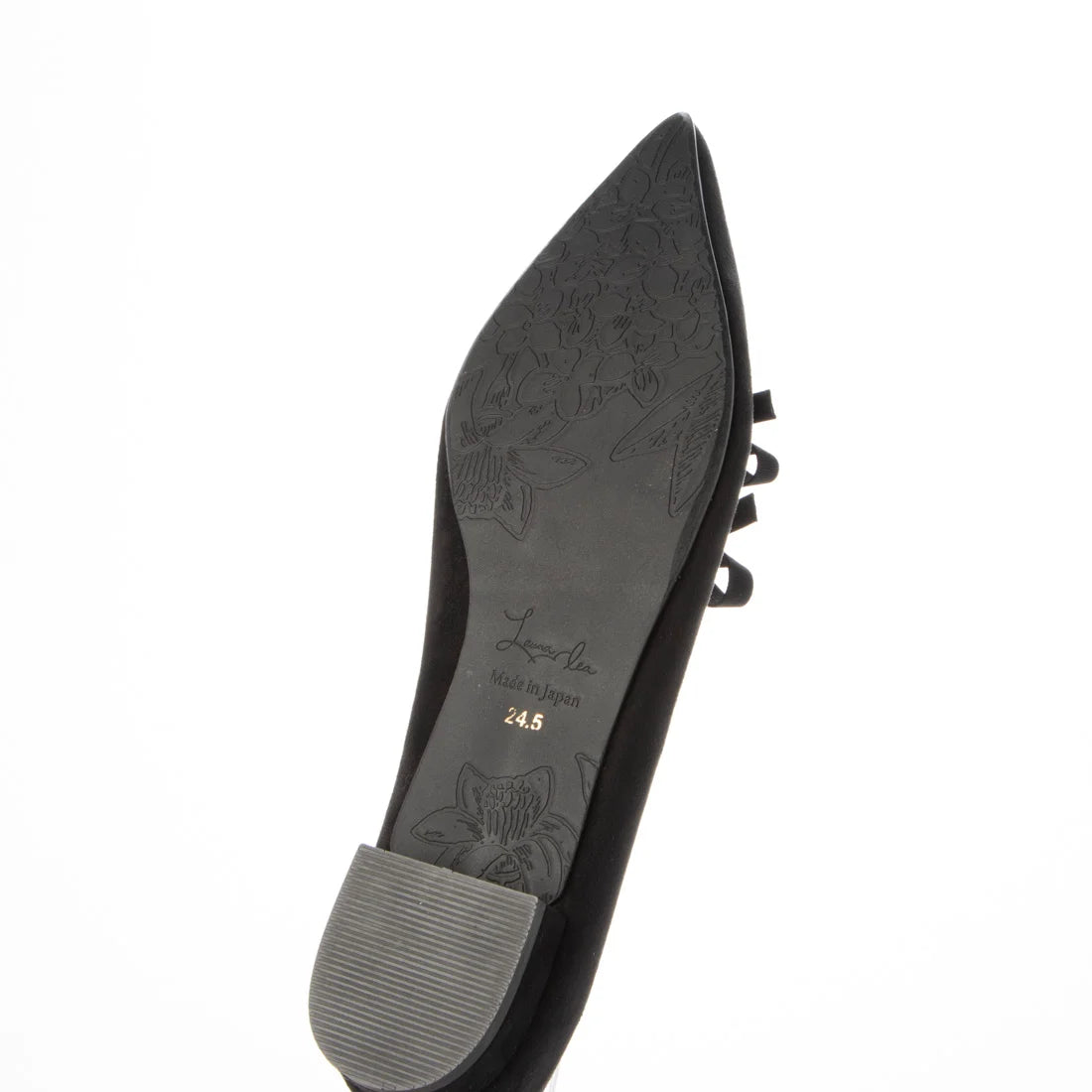 日本製 Launa Lea 雙絲帶尖頭平底鞋 (0572) (黑色 S / Black S)